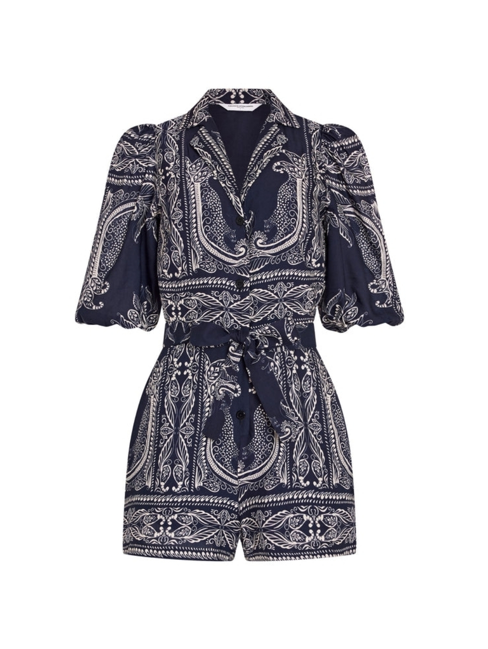 NWT Amanda Uprichard Lucia Short Sleeve Navy & White Romper - Sz Med - Picture 12 of 13